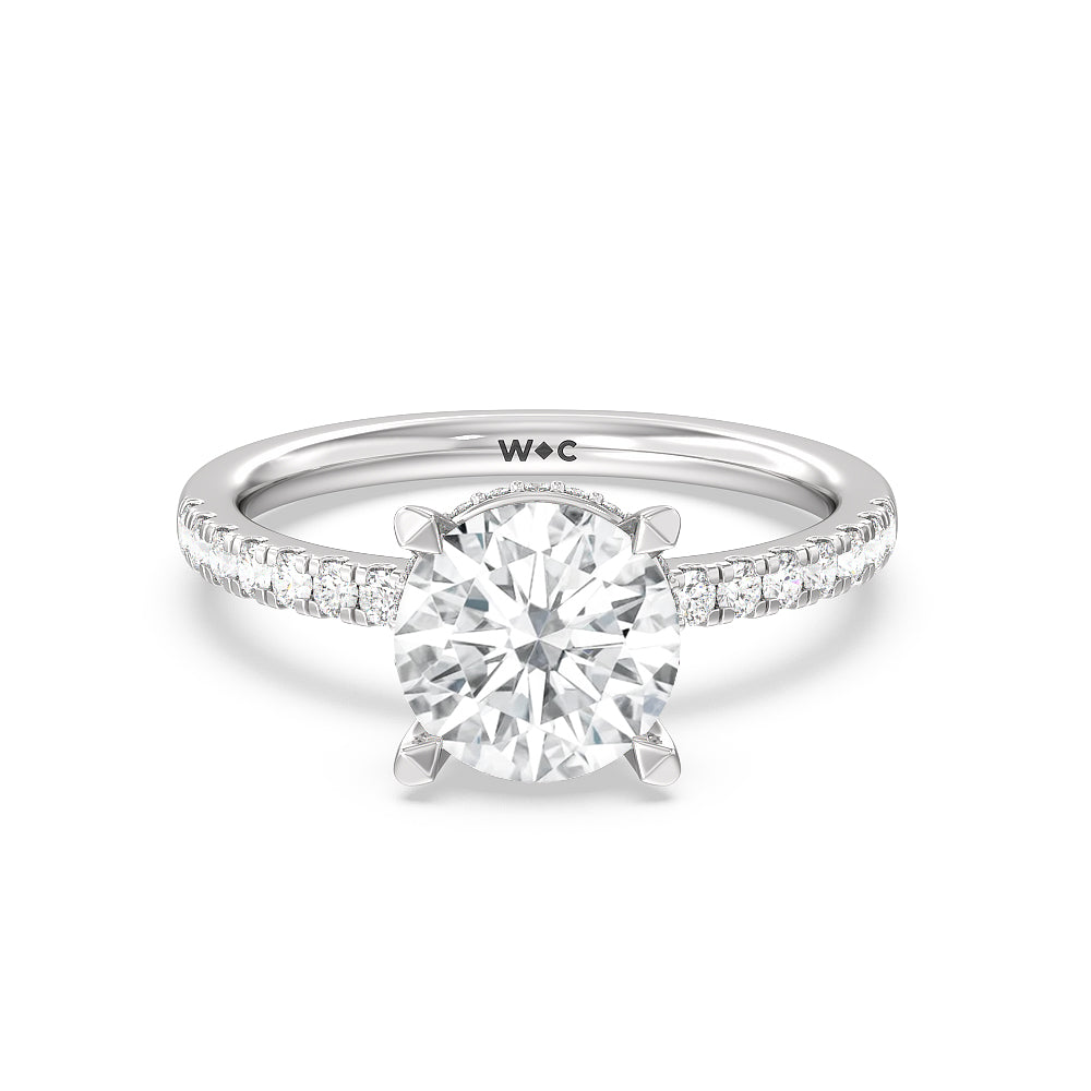 Hidden Halo 2 3/4 Cttw Round Cut Petite Pave Lab Grown Diamond Engagement Ring by with Clarity