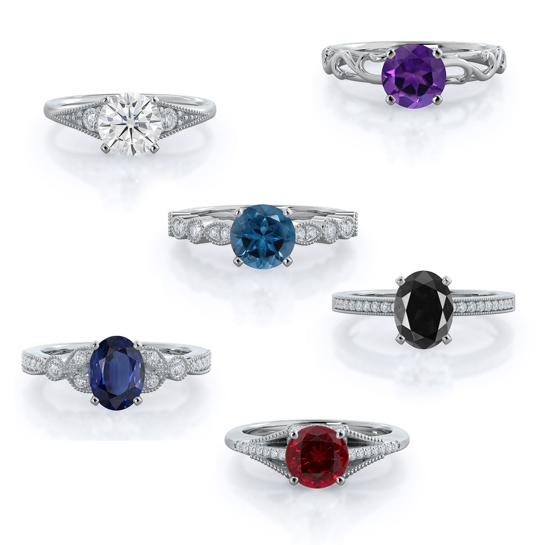 Vintage Inspired Gemstone Engagement Rings | With Clarity