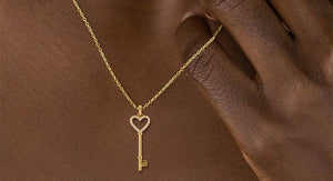 Diamond Love Key Pendant For Men