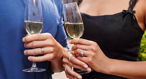 Couple showing their wedding ring