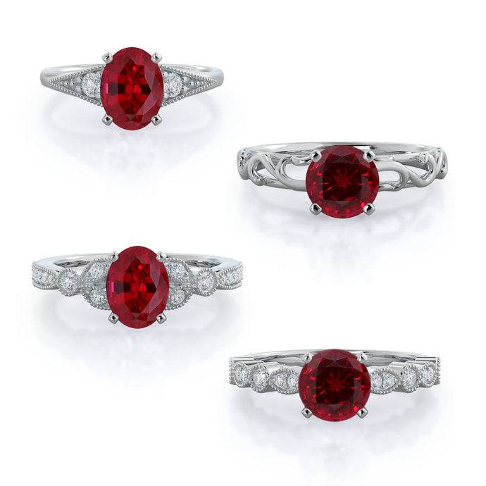 Vintage Inspired Ruby Rings