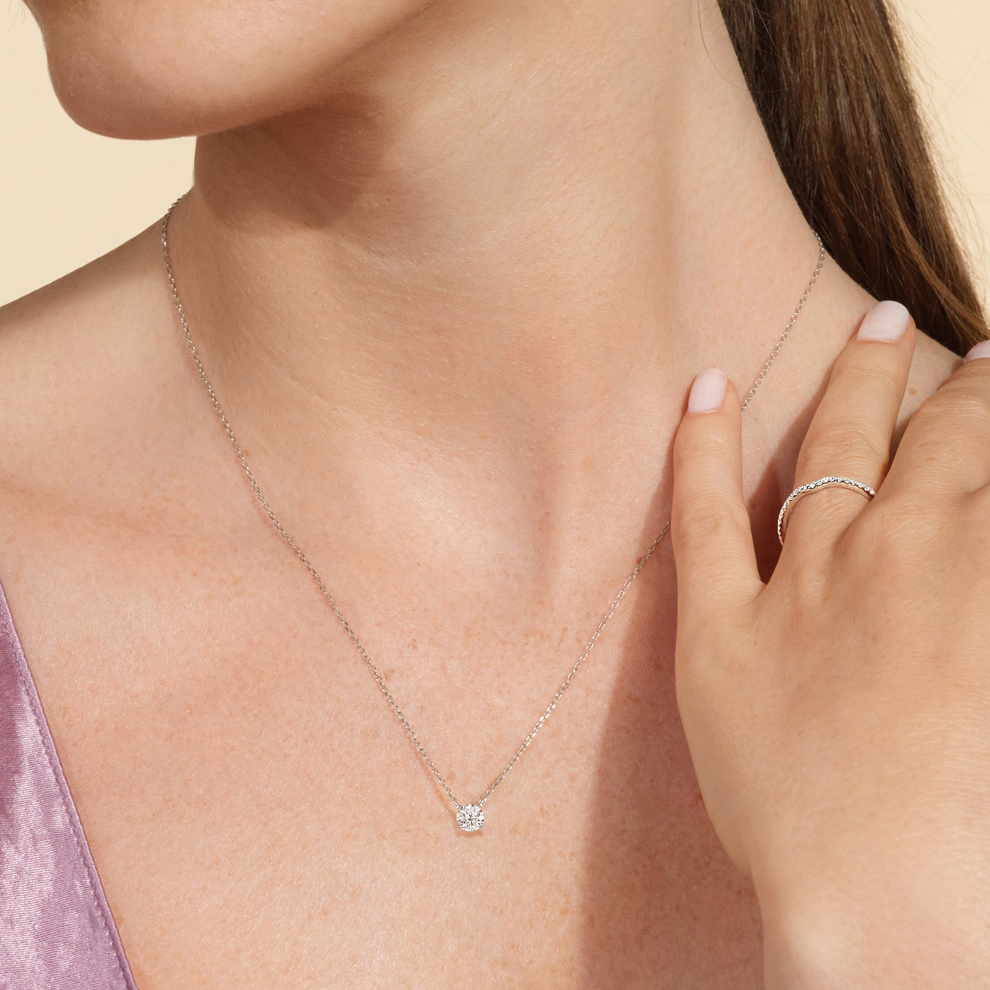 Buy 1 Carat Lab Grown Diamond Pendant Necklace, Top Quality Diamond Pendant  14k White/yellow/rose Gold, 1 Carat Round Diamond Solitaire Pendant Online  in India - Etsy