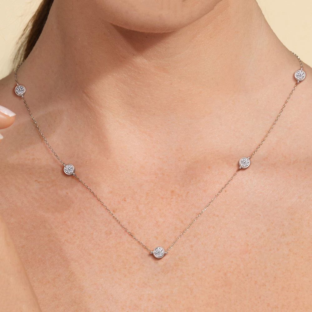 14K Gold 3 Stone Pendant Necklace | Carbon Atelier – carbon-atelier