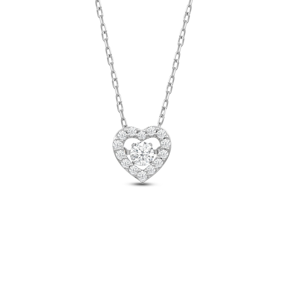 dancing diamonds heart necklace