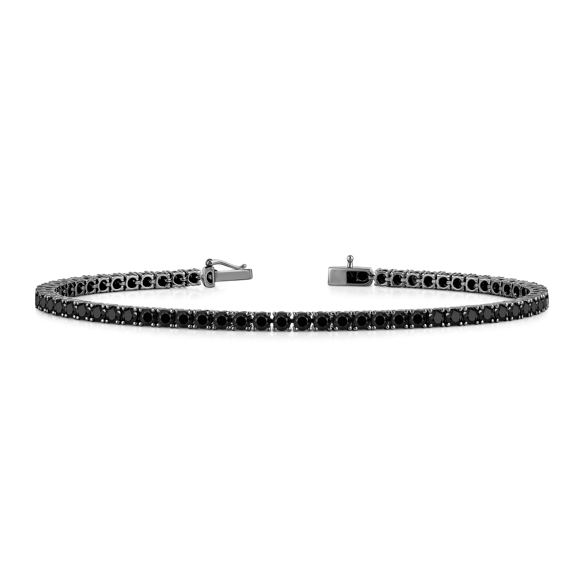 Round Black Diamond Tennis Bracelet – With Clarity