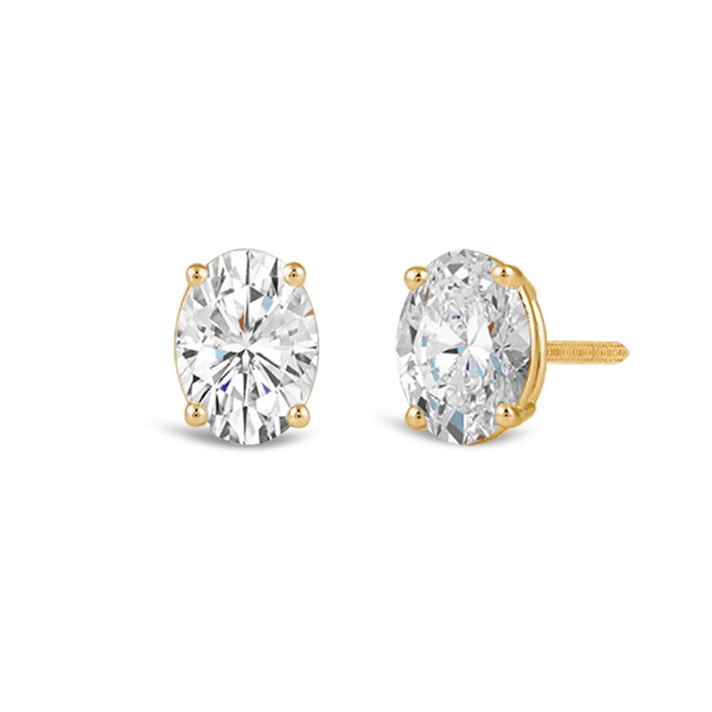 Classic Oval Diamond Stud Earrings – With Clarity