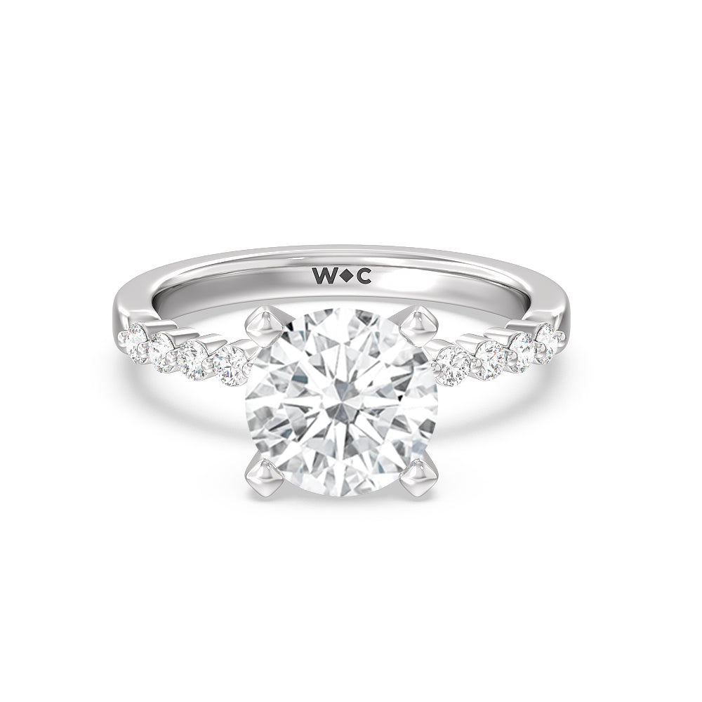 Under Bezeled Accent Diamond Engagement Ring – With Clarity