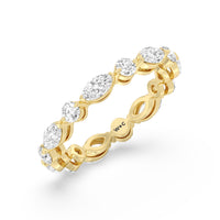 East-West Marquise and Round Eternity Ring