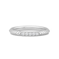 Slim Textured Diamond Ring