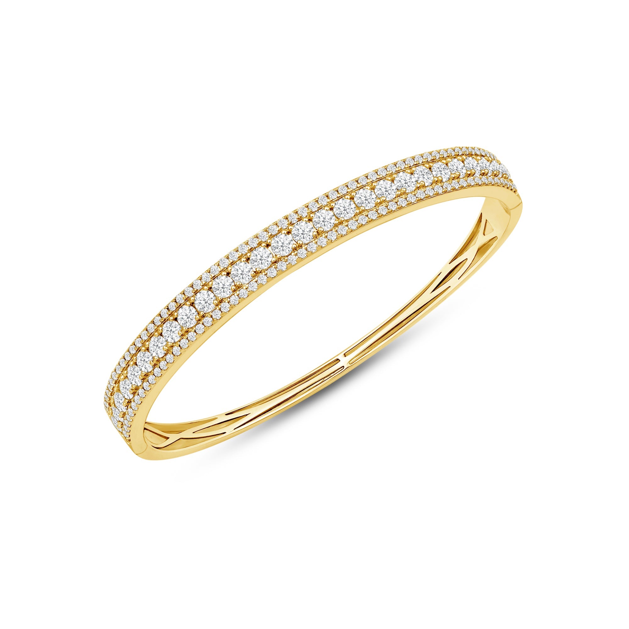 2.5ct Classic Diamond Eternity Bangle Hinged Bracelet 14k White Gold