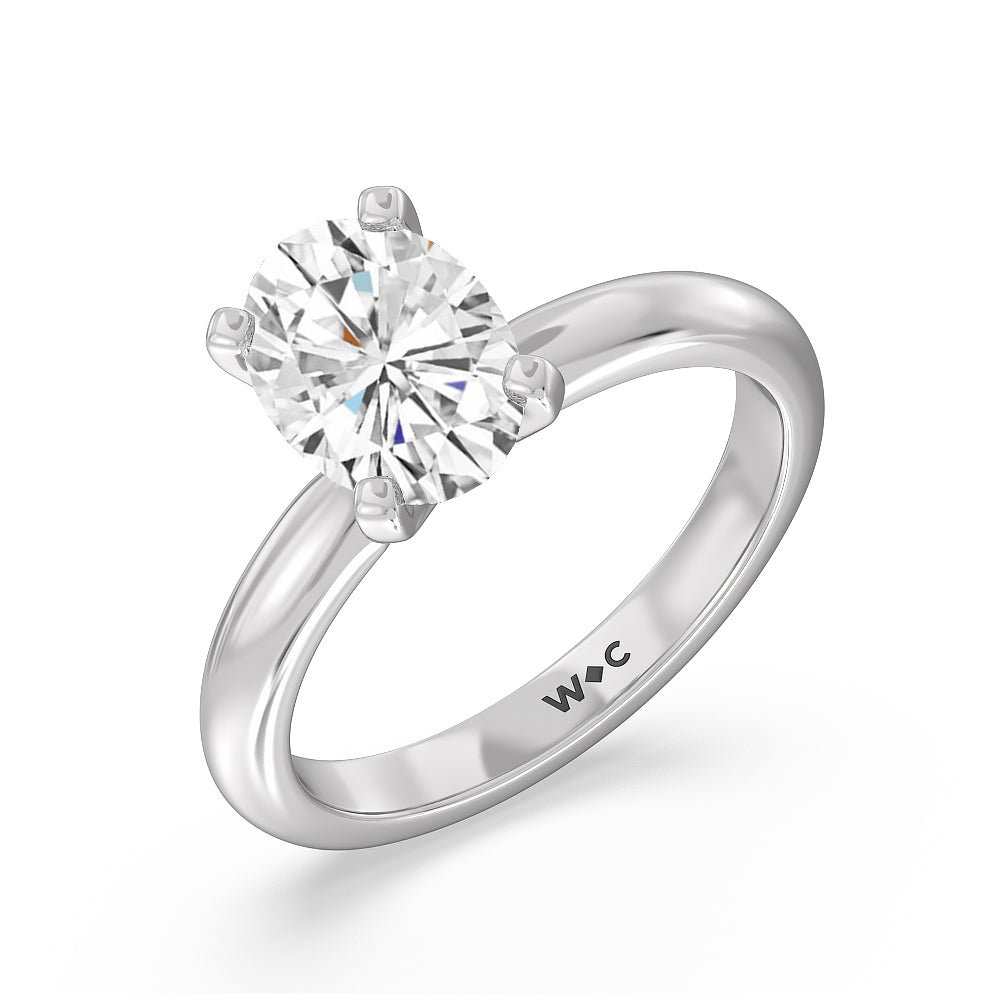 2.00ct Solitaire Engagement Ring Set, 4 Prong Engagement Ring Set