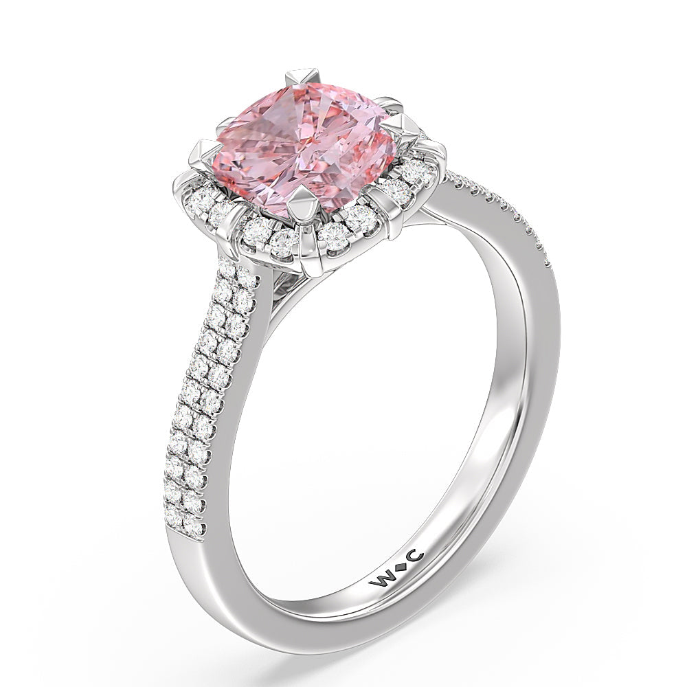 Pink diamond store pave ring