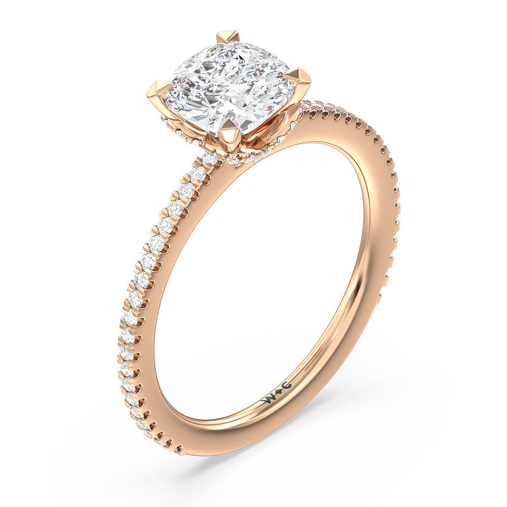 Ara Fine Hidden Halo Engagement Ring – With Clarity