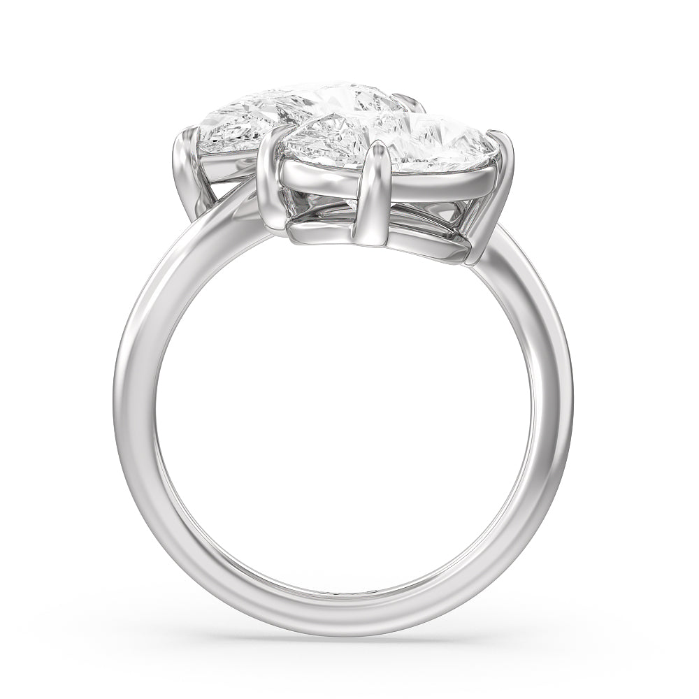 Twin Diamond Bypass Toi et Moi Engagement Ring