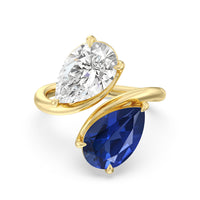 Toi et Moi Created Sapphire and Lab Diamond Bypass Engagement Ring