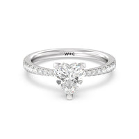 Pave Diamond Hidden Halo Solitaire Engagement Ring