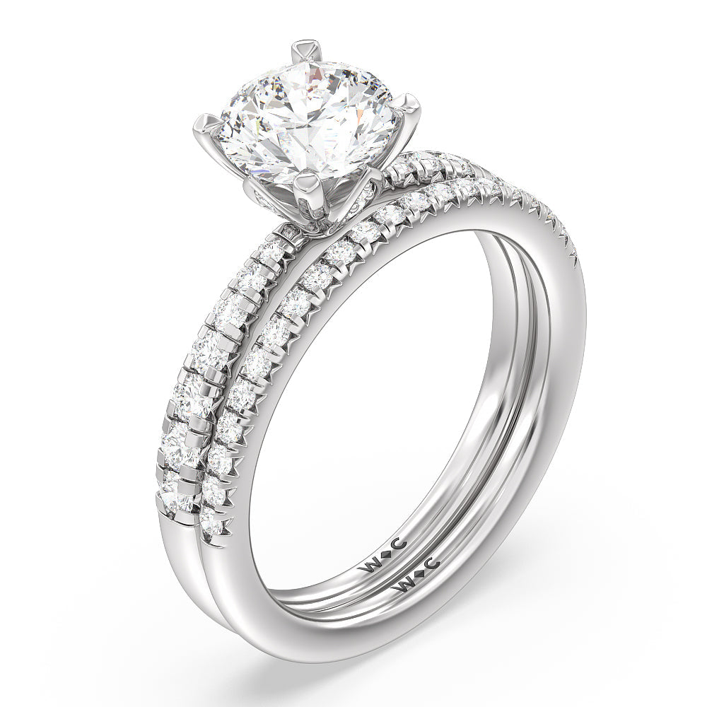 Petal Hidden Accent Engagement Ring – With Clarity