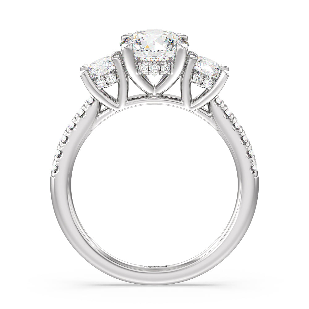 Three Stone Engagement Rings - Three Stone Diamond Rings | A.JAFF