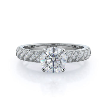 Braided Row Diamond Engagement Ring