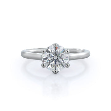 Six Prong Cathedral Basket Engagement Ring