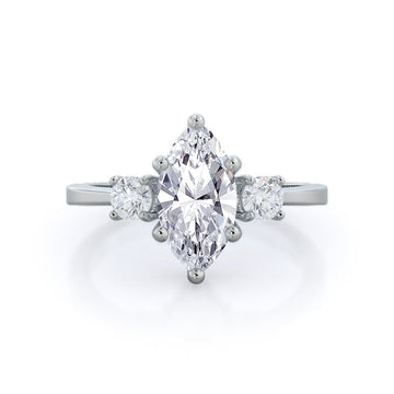 Petite Three Stone Diamond Engagement Ring