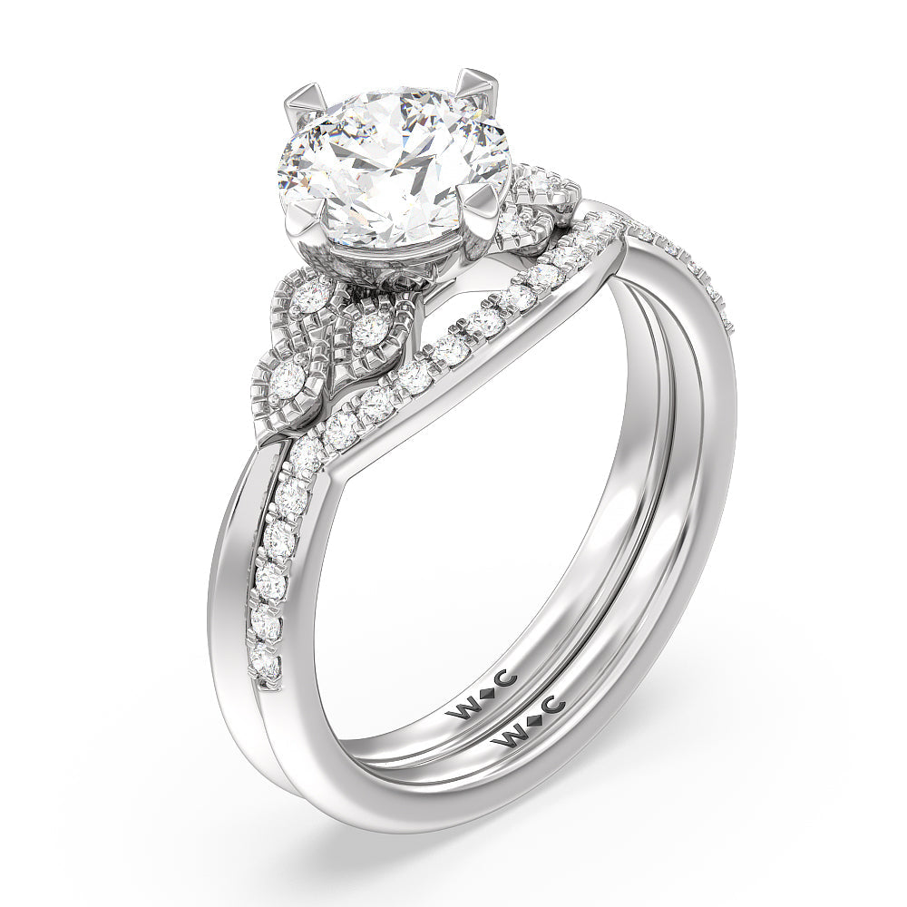 Kite Shape Double Halo Diamond Engagement Ring — Ouros Jewels