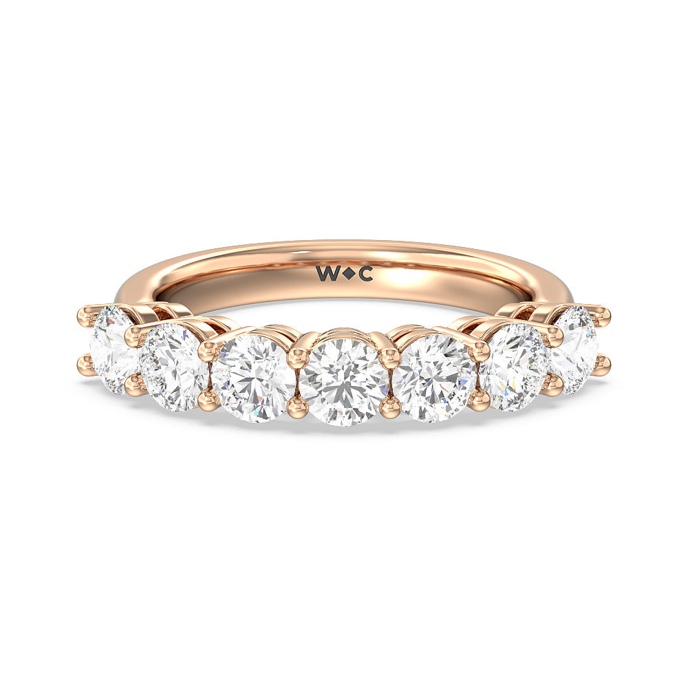 2 Ct TW 7-Stone Diamond Wedding Ring in White or Yellow Gold